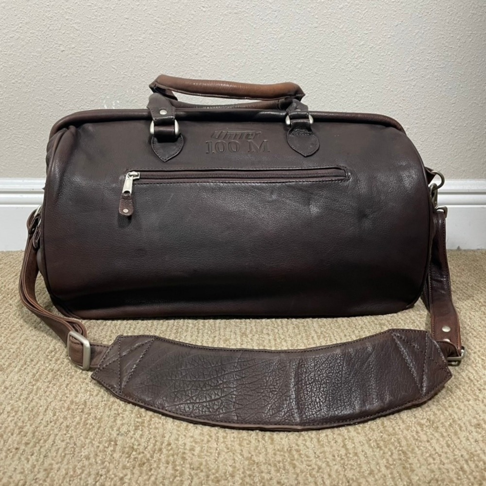 Canyon Outback Duffle Bag Mens Large Brown Leather Weekender Uniter 100M